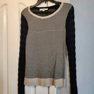 Black and White Striped Sweater Shirt